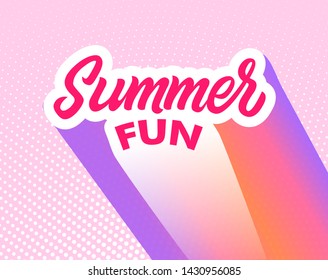 Summer fun modern calligraphy. Hand drawn text. Lettering.