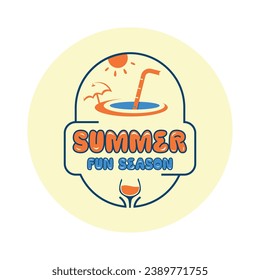 summer fun party logo design creative concept 