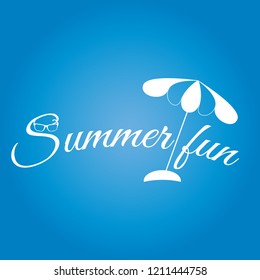 Summer fun postcard with the beach umbrella