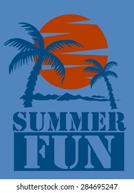 Summer Fun Sunset Palm Trees
