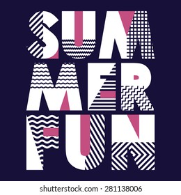 Summer Fun T-shirt Typography Graphics, Vector Illustration