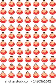 Summer funny emoticons vector set