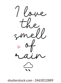 Summer funny rain quote lettering handwriting inscription photography overlay on white background