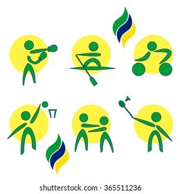 Summer Games Pictogram Icon Set. Vector Design Clip Art