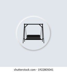 Summer garden outdoor bench vector neumorphism design icon