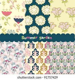 summer garden seamless backgrounds