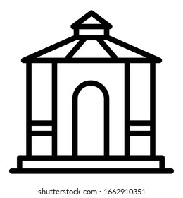 Summer gazebo icon. Outline summer gazebo vector icon for web design isolated on white background