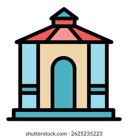 Summer gazebo icon. Outline summer gazebo vector icon color flat isolated