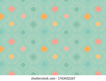 summer geometric green pattern, pastel shades collection