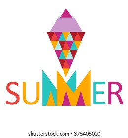  summer geometrical logo with ice cream