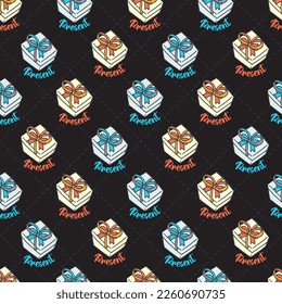 Summer Gift Box Party Vector Seamless Pattern can be use for background and apparel design