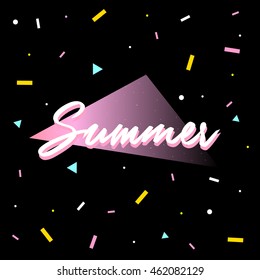 "Summer" gift card on abstract background with gradients.