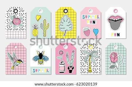 summer gift tags labels patches stickers stock vector royalty free summer gift tags