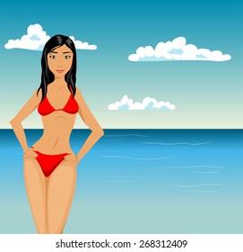 Summer Girl in Bikini