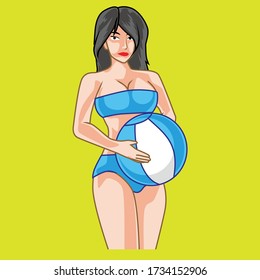Summer girl conceptual design illustration Design