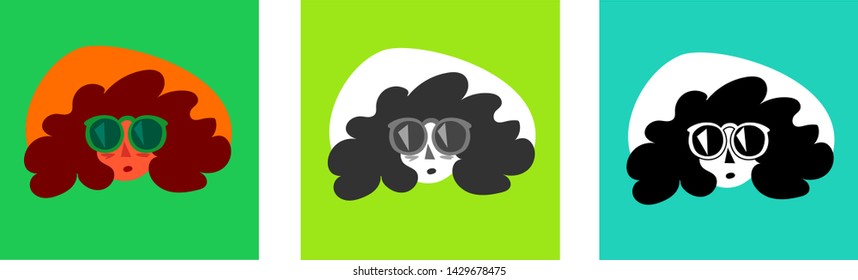 Summer girl illustration. Editable vector in Color and Black & White.