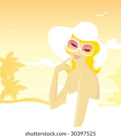 Summer girl, vector