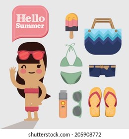 Summer Girl (Vector Item Set )