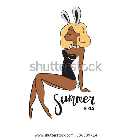 summer girls vector print