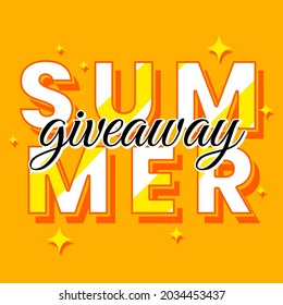 Summer giveaway contest web banner template design vector