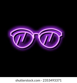 summer glasses frame neon light sign vector. summer glasses frame sign. isolated symbol illustration