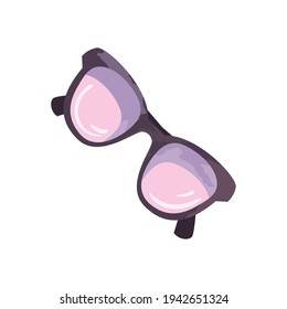 Gafas de verano sobre fondo blanco