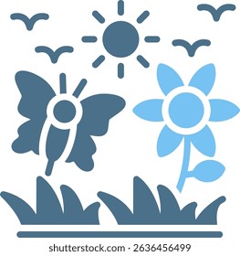 Summer Glyph Two Colour Icon