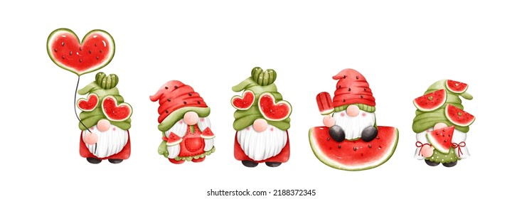 Summer gnome, Hello Summer vector illustration