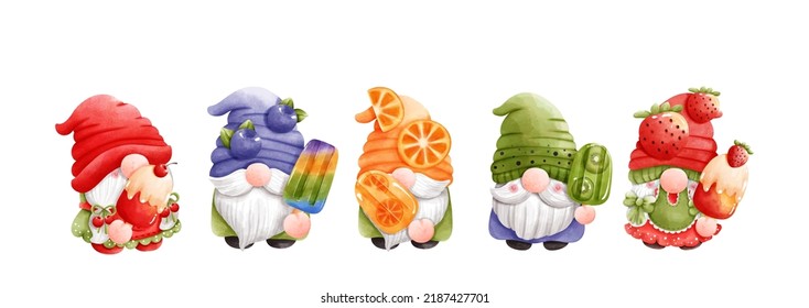 Summer gnome, popsicle gnome vector illustration