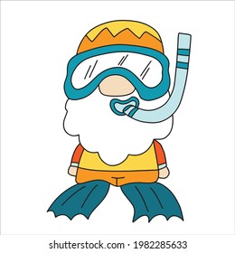 Summer Gnomes cute cartoon characters kawaii Wear a swimming suit