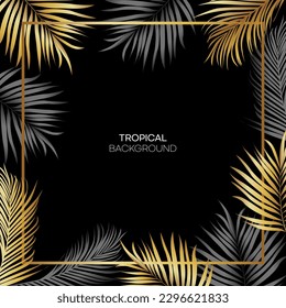 Summer gold Tropical Background Frame