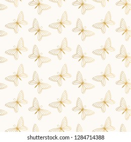 Summer golden pattern with butterfly