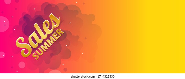 Summer golden sale banner with exotic design for banner, flyer, invitation, gold poster, web site or greeting card. Abstract style, vector illustration