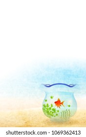 Summer goldfish water background