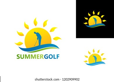 Summer Golf Logo Template Design Vector, Emblem, Design Concept, Creative Symbol, Icon