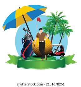 Summer Golf Poster Vector Illustration