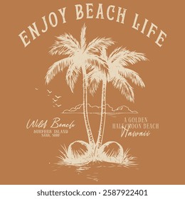 Summer good vibes Beach Paradise Print t shirt graphics design, Vintage Beach Vector, Summer tropical women's, girls Retro T-shirt Design, summer vibes hand draw, Hawaii, Aloha surf typograph