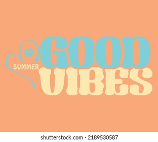 Summer Good Vibes print artwork tee shirt for girls

