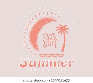 Verão boas vibes vetorial design gráfico para vestuário, adesivos, cartazes, fundo e outros.