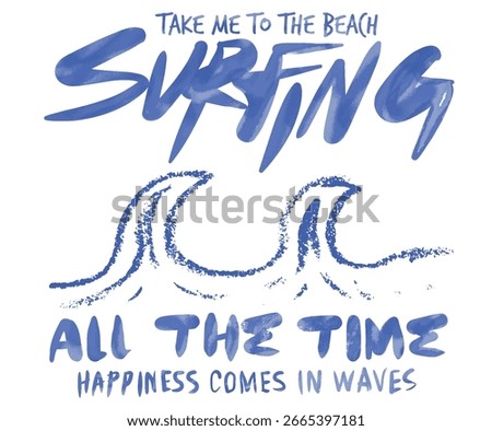 Summer good vibes vector graphic design for apparel, stickers, posters, background and others. Surfing club. Ocean wave.
