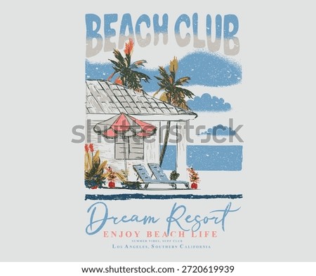 Summer good vibes vector graphic design for poster. Happy holiday. Welcome to summer paradise design. Beach pool resort. Beach paradise. Palm tree sketch. Dream beach resort. 