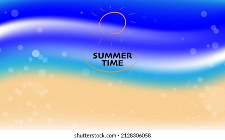 Summer Gradiant Background,Summer Time Background With Text - Illustration. Vector Illustration Of A Glowing.