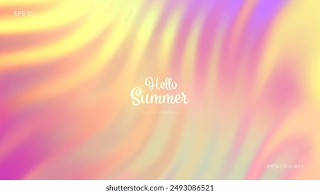 Fondo de degradado de verano. Colores cálidos de verano de colores brillantes. Fondo degradado en colores rosa y amarillo con transiciones suaves. Ideal para cubiertas, marcas, póster, Anuncio. Ilustración vectorial.