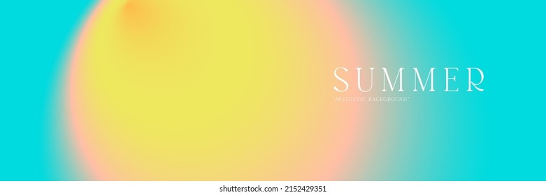 Summer gradient blurred pattern background. Vector wide horizontal abstract Sun and sunrise duotone backdrop template.
