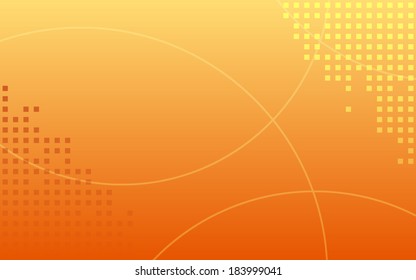 summer gradient orange with little square polygon pattern and line curve background (vector)