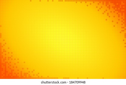 summer gradient orange with little square polygon pattern background (vector)