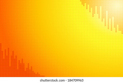 summer gradient orange with little square polygon pattern background (vector)