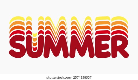 Summer Gradient Typography Vector Illustration Graphic Design - Easily Editable; Colorful lIlustration. Print for Gift Paper, Card, Background, Banner, Poster, etc.