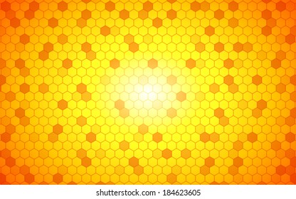 summer gradient yellow hexagon pattern background (vector)