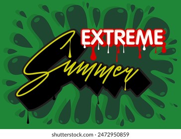 Summer Graffiti tag. Abstract modern street art decoration performed in urban painting style.